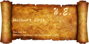 Walbert Erik névjegykártya